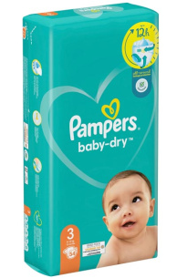&#1055;&#1072;&#1084;&#1087;&#1077;&#1088;&#1089;&#1099; Pampers Baby-Dry &#1088;&#1072;&#1079;&#1084;&#1077;&#1088; 3, 6-10 &#1082;&#1075;, 54 &#1096;&#1090;&#160;
